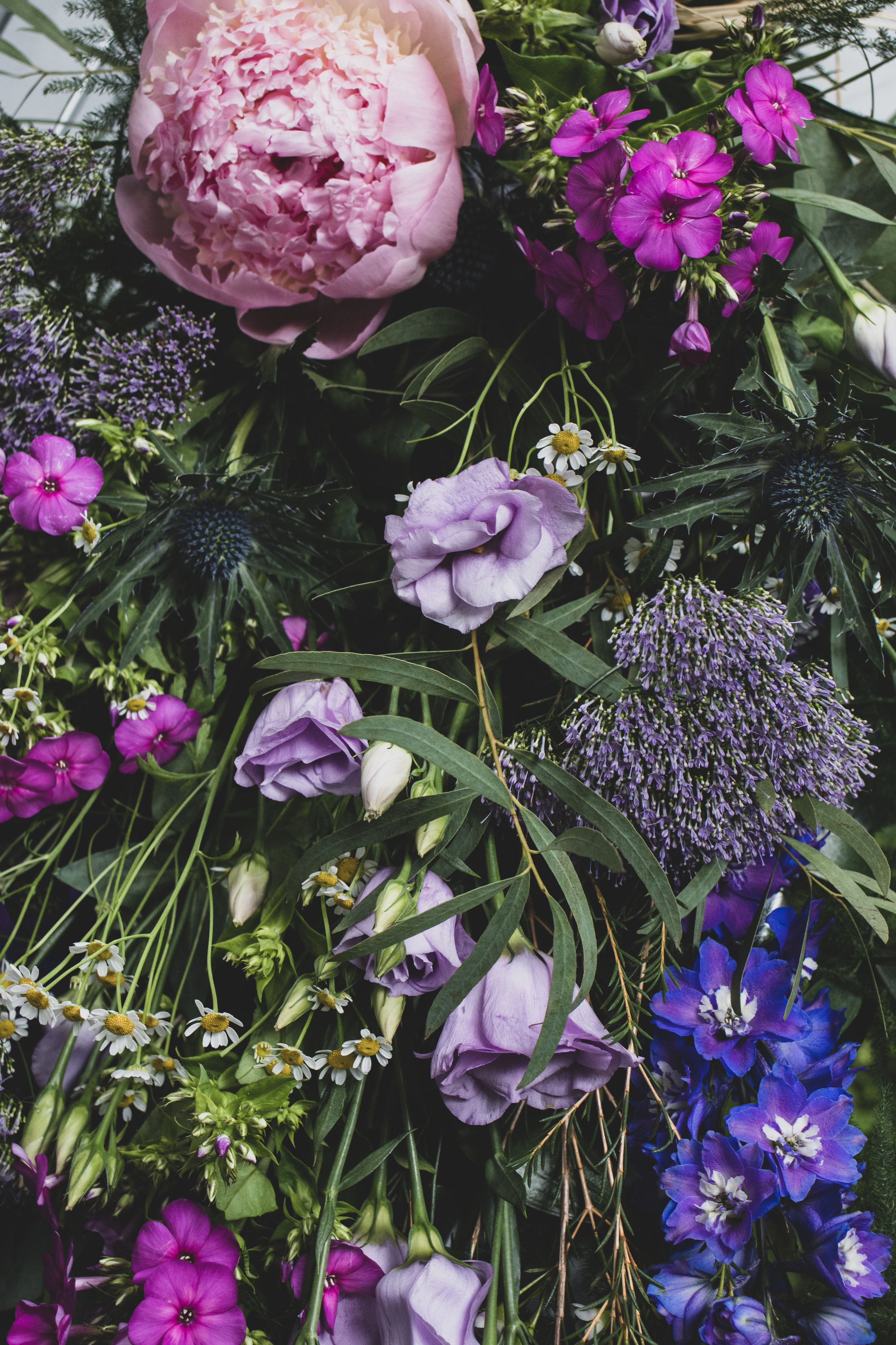 Funeral Sheaf - Inc. Pink Peonies and Delphiniums.jpg