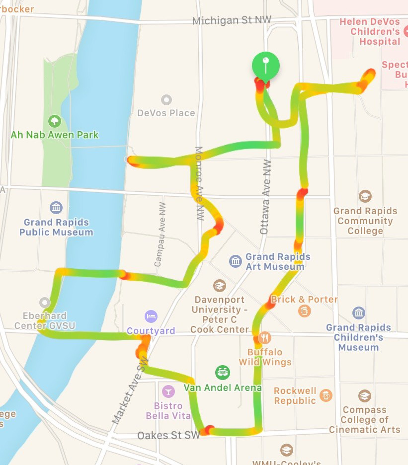 The concentration of red = PAIN stations