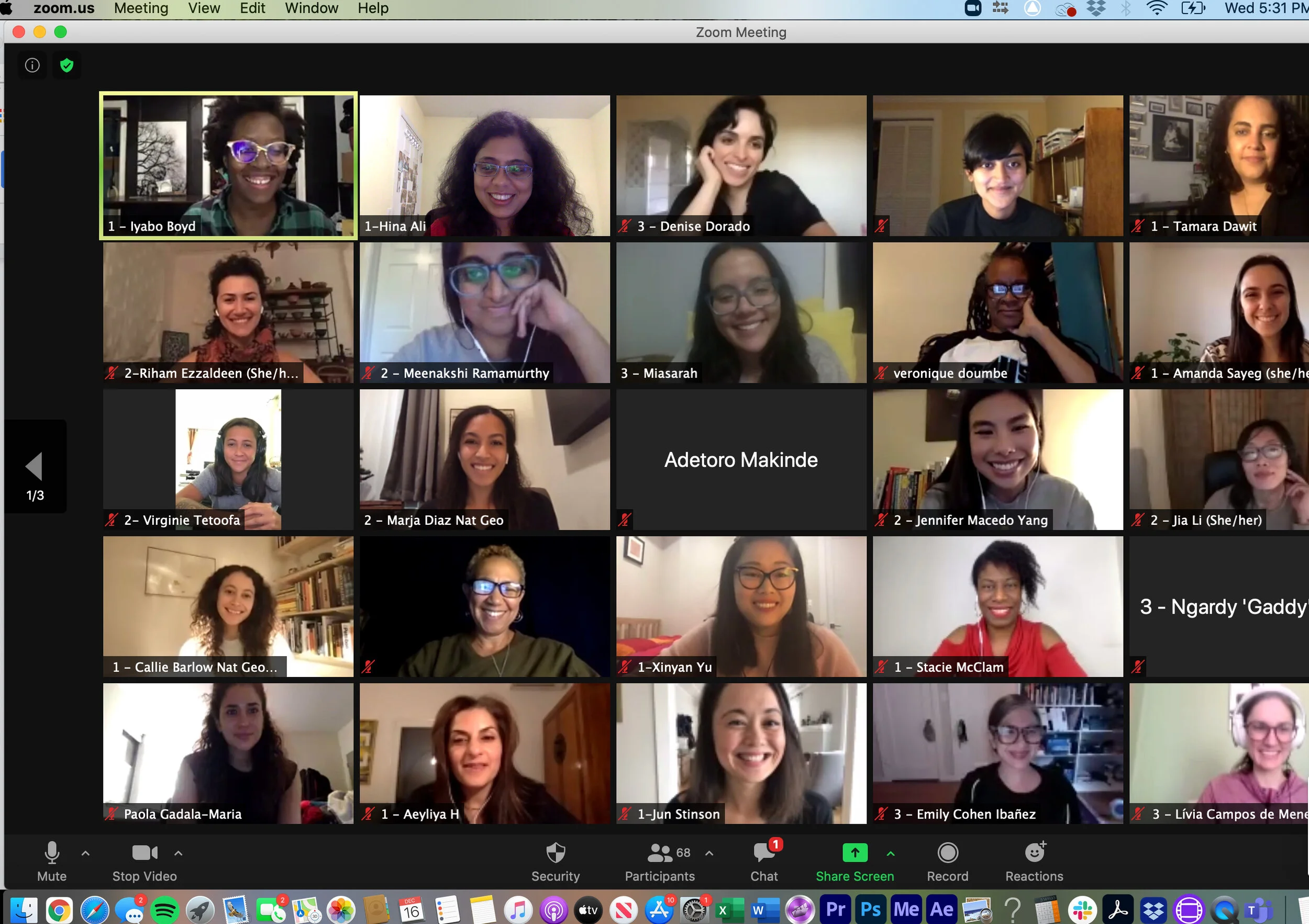 Co-hosting a roundtable session (2020) organized by the Brown Girls Doc Mafia (a community committed to make space for women of color working in the film and TV industry).