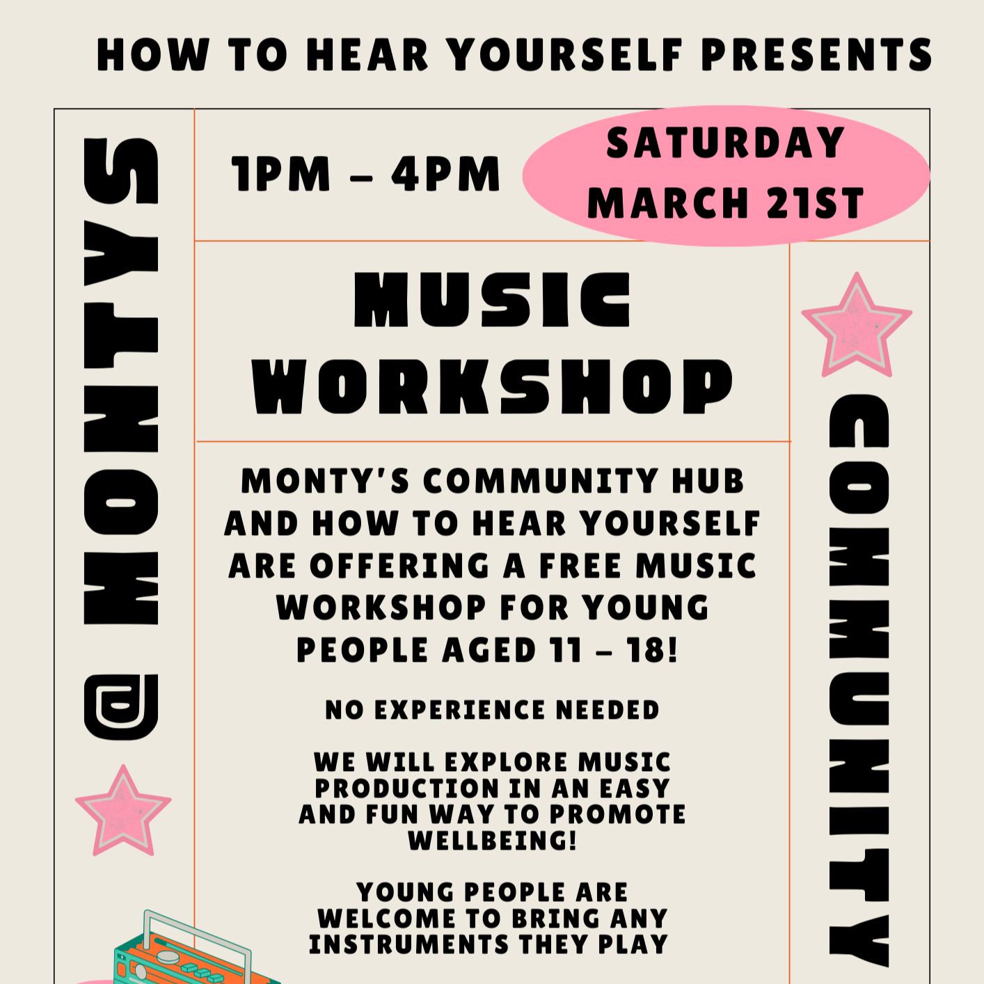 Wellbeing Music Workshop at Monty's Community Hub