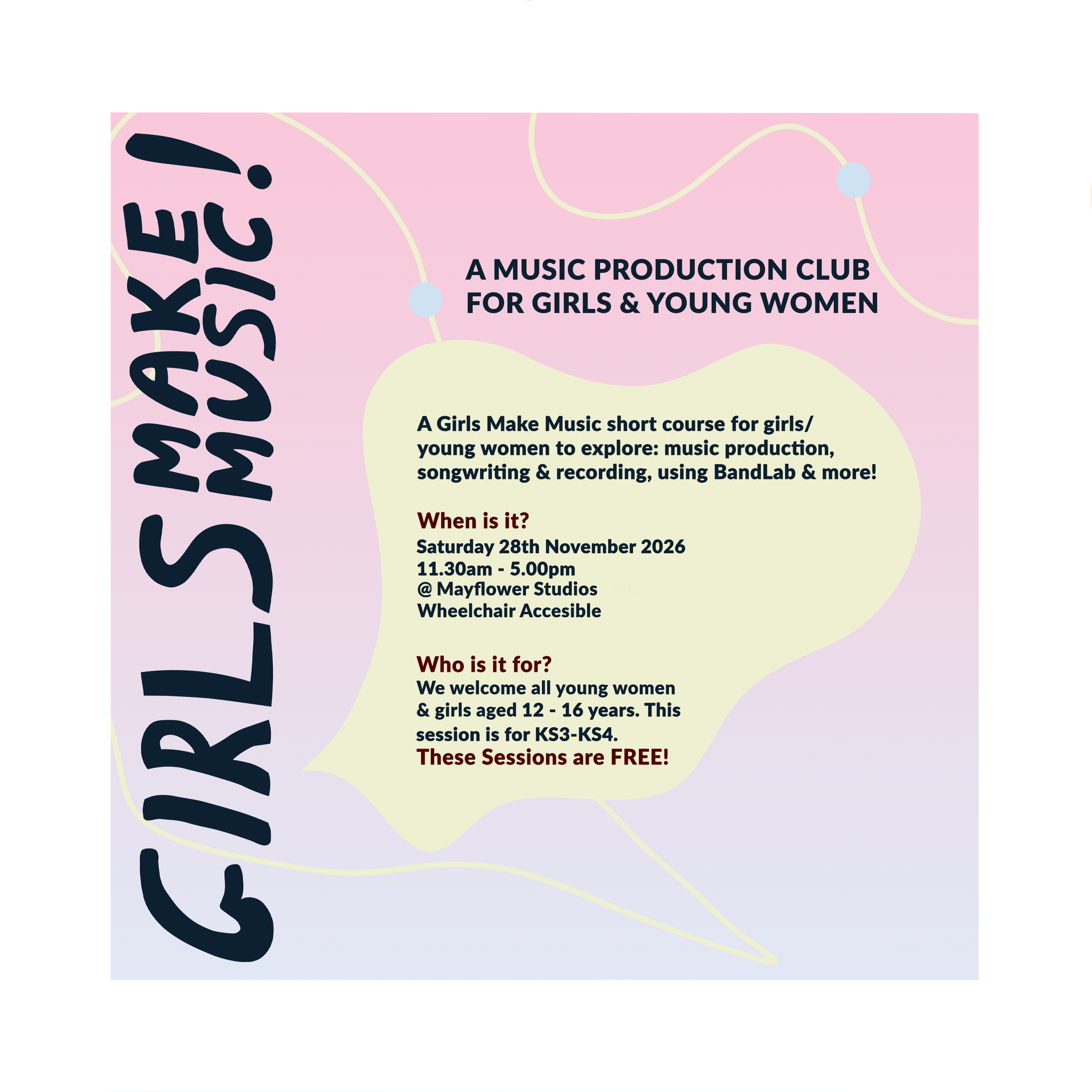 Girls Make Music: Short Course for ages 12-16