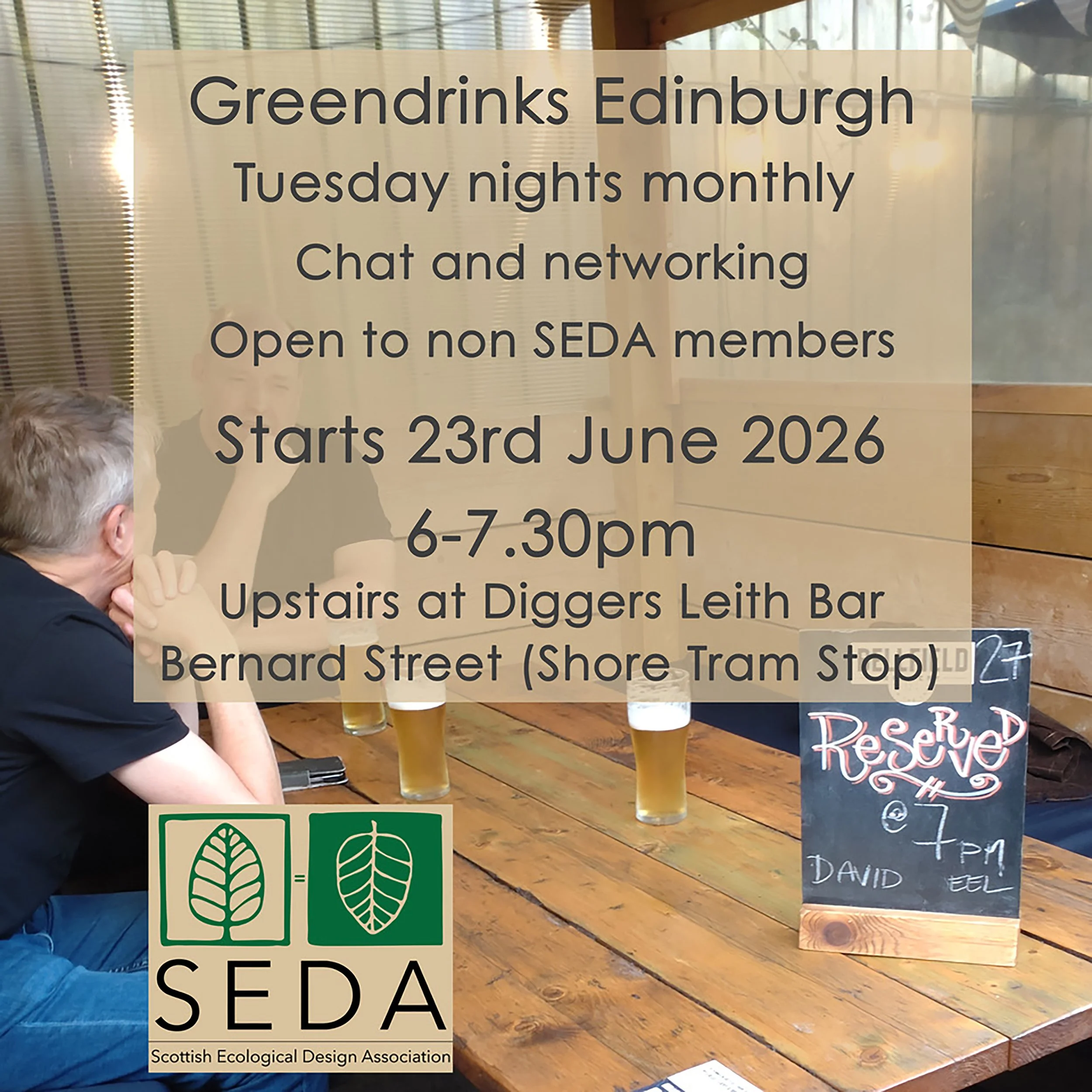 SEDA: Greendrinks Edinburgh&nbsp;- Diggers Leith