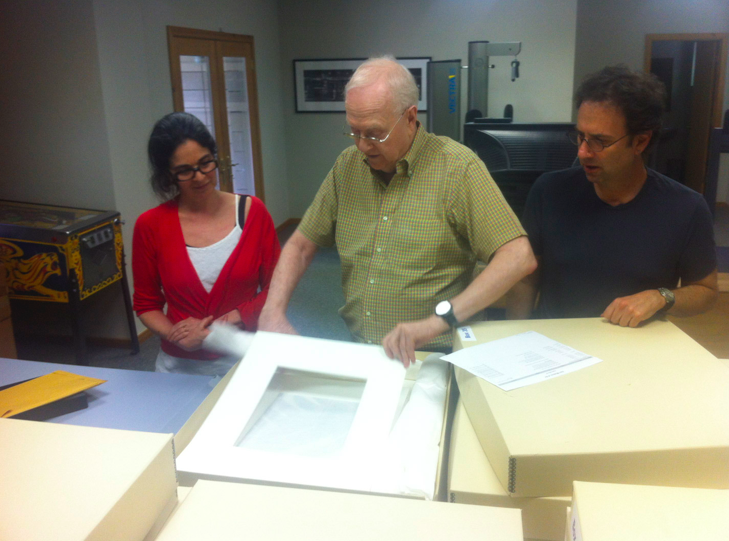 Dad showing some new prints to my siblings. (May 2012)