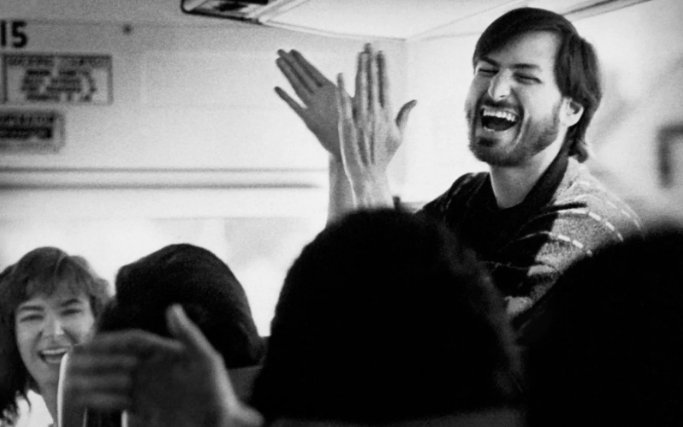 Doug Menuez, “Steve Jobs Returning from an Employee Picnic. Santa Cruz Highway, California” (1987)