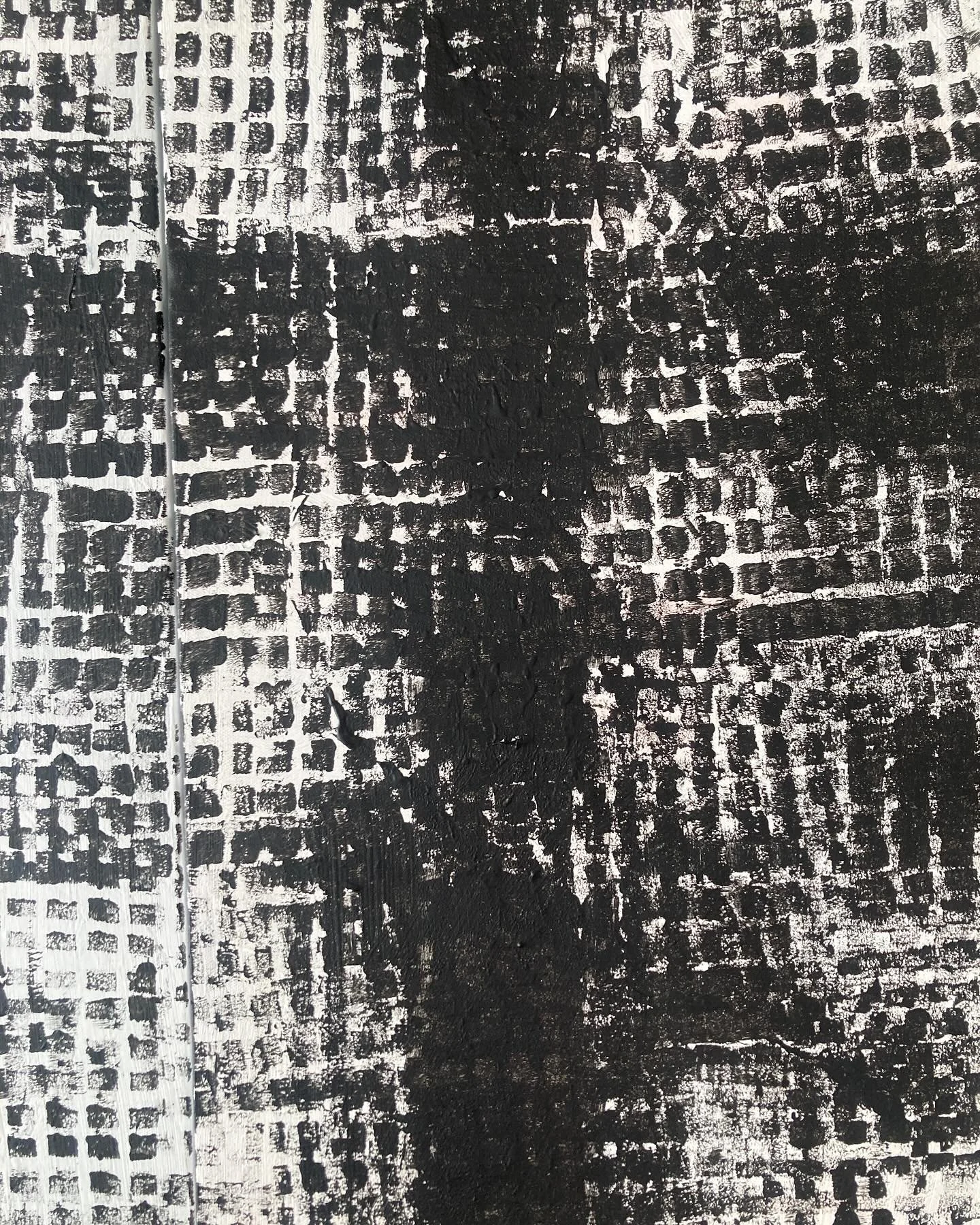 Result of some experiments with sponge rollers my kids have grown out of - detail - work still in progress 
.
.
.
.
.
.
#art #monochrome #abstractpainting #abstract #blackandwhiteart #sophiehannahwalker #wip #originalart