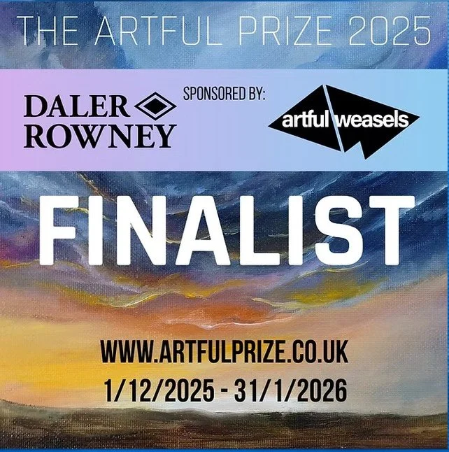Delighted to be part of the 2025 Artful Prize exhibition. I have two paintings in this exhibition, Anticipation and Torrential Sunrise. You can see the exhibition from the comfort of your computer/phone here: artfulweasels.co.uk/ artfulprize
.
.
.
.
