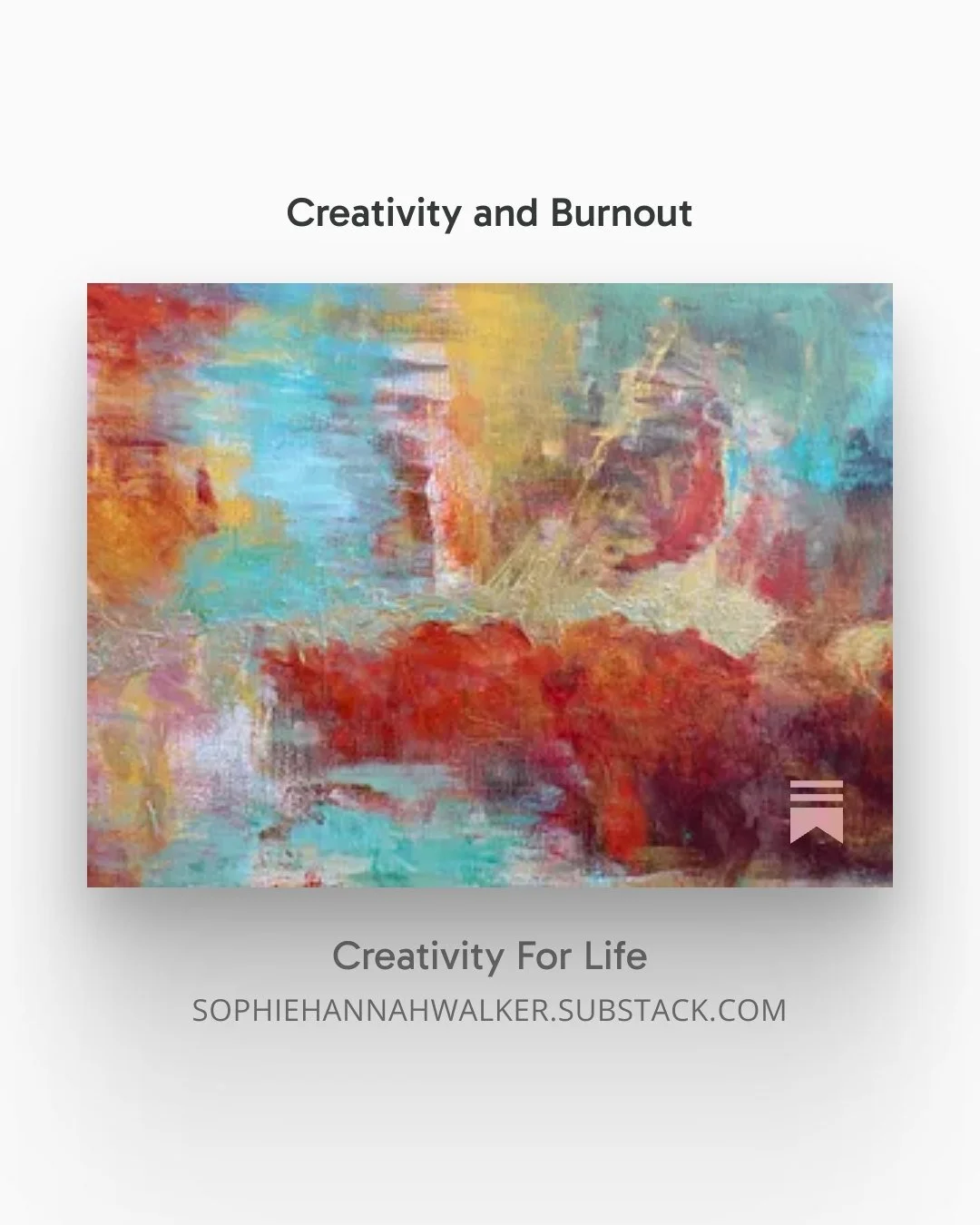 This weeks Substack. Read, Subscribe, Get Creative, Feel Better
.
.
.
.
.
.
.
.
.
#substackwriter #creativityandburnout  #substackonart #burnout #creativityforlife