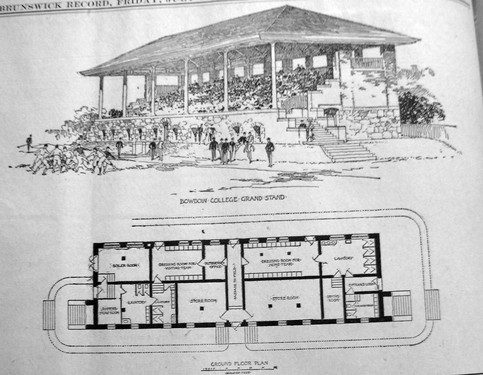 Brunswick Record rendering and plan of grandstand 7.10.03 2A.jpg