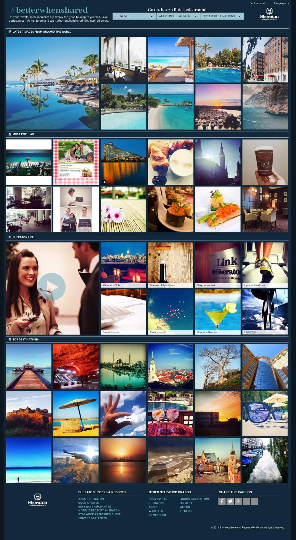 The collage would also incorporate video content which were filmed by our team in Edinburgh at the Sheraton Hotel. Once in a destination users were prompted to book.