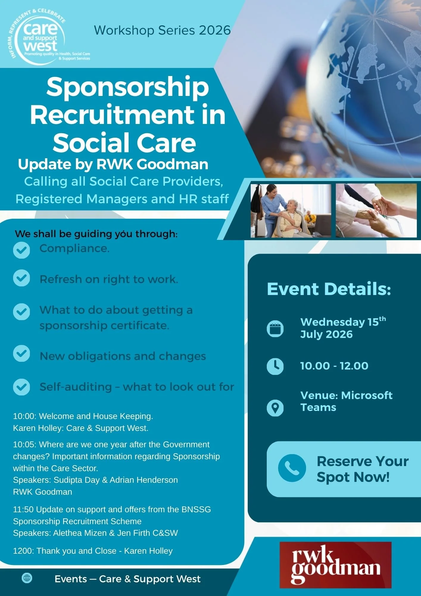 Workshop: Sponsorship Recruitment in Social Care – Update from RWK Goodman