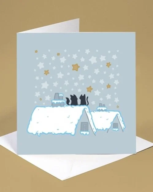 💌One of my favourites from our silver range of Christmas and Holiday cards - we have a huge range to choose from so check them out! 💌🐈&zwj;⬛💕 https://pickleandnancy.etsy.com/listing/837312461