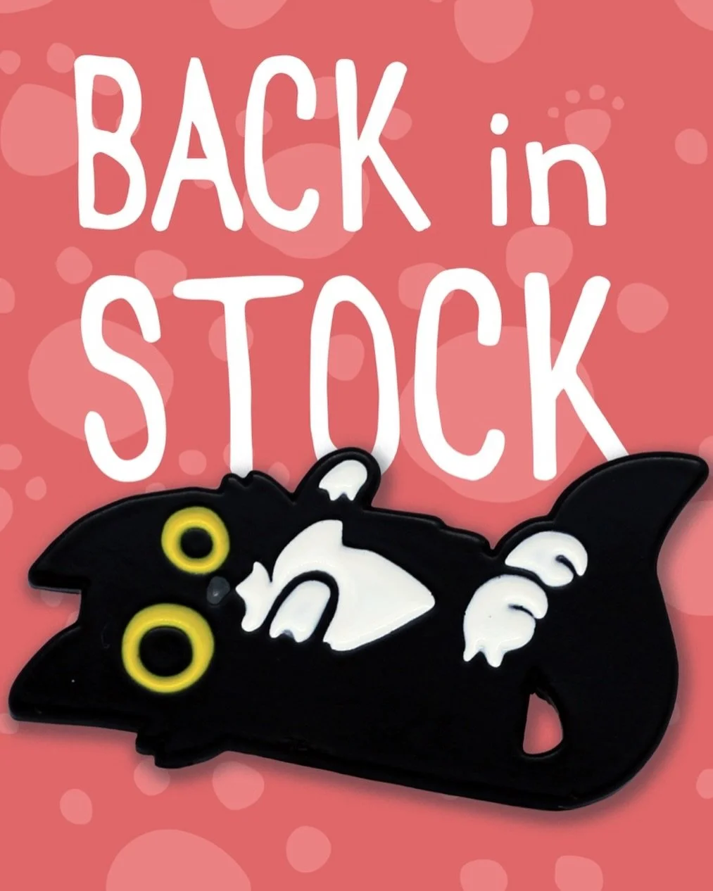 🎉 Horay! Our black and white tuxedo cat on back soft enamel pin is now back in stock! 😻 https://pickleandnancy.etsy.com/listing/1071508273