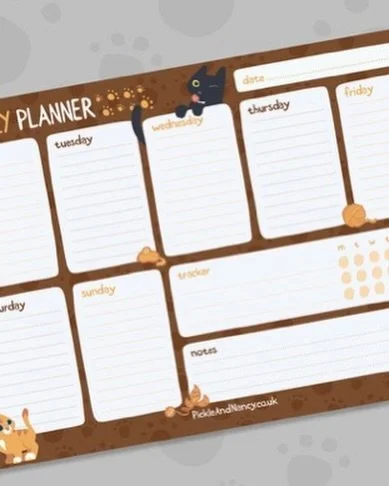🐈&zwj;⬛💕Need some feline inspiration to get you through the week? Then check out our cute chocolate coloured weekly planner! https://pickleandnancy.etsy.com/listing/4459876792 🐈&zwj;⬛💕