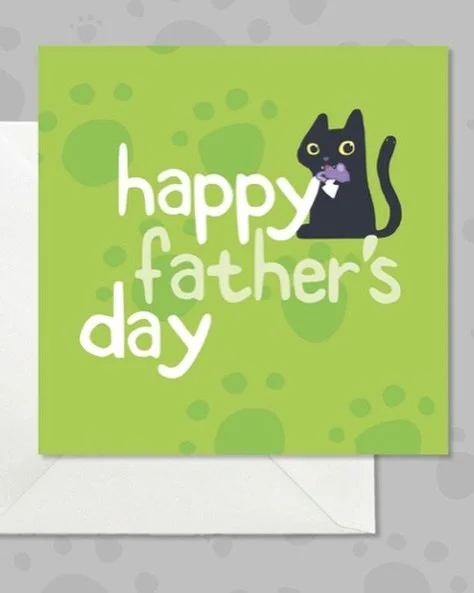 Check out our cute range of #Fathersday cards for cat loving dads! 💌 (includes cards for catdads too) 💕🐈&zwj;⬛ http://pickleandnancy.etsy.com