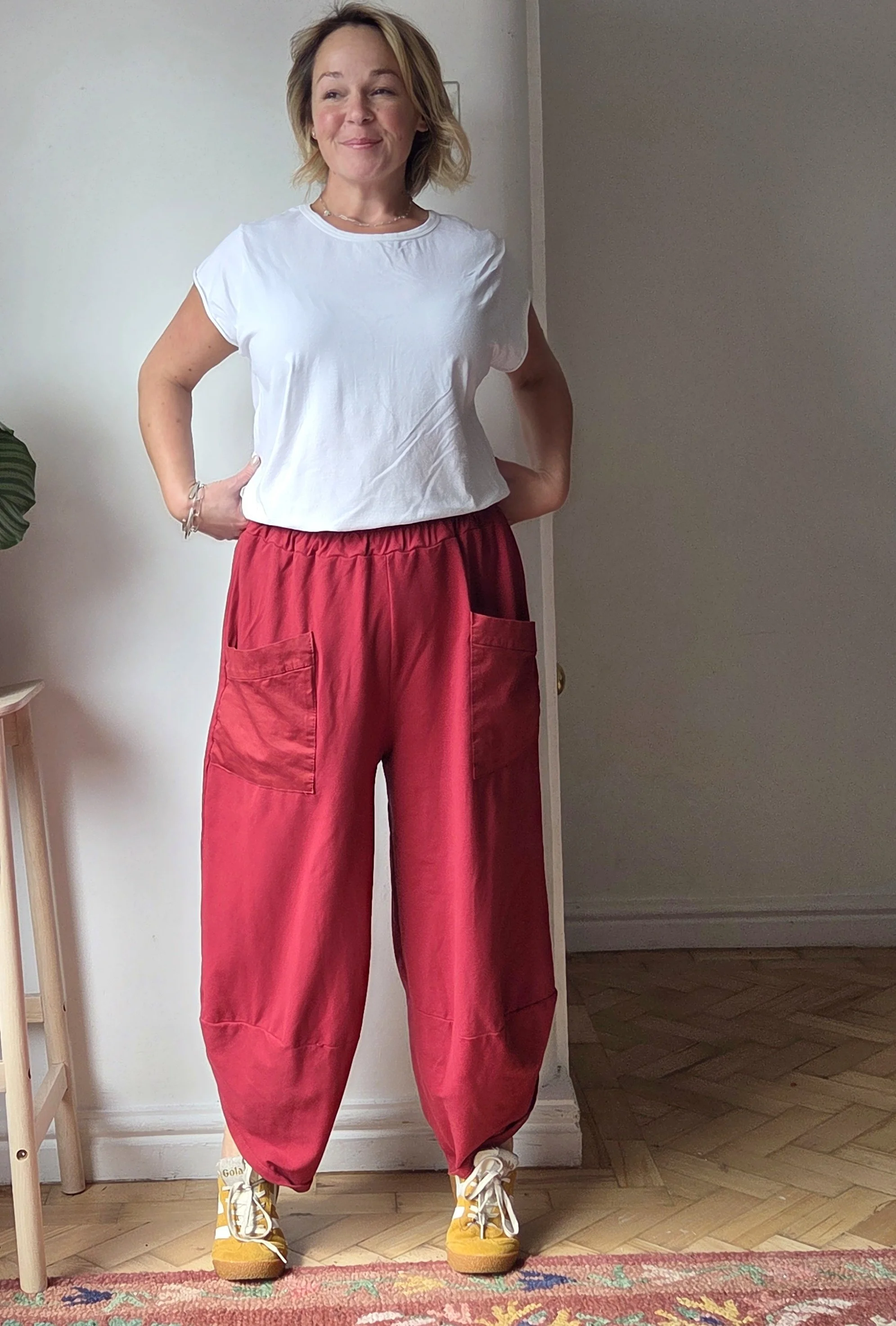 Bold Cropped Jersey Trousers