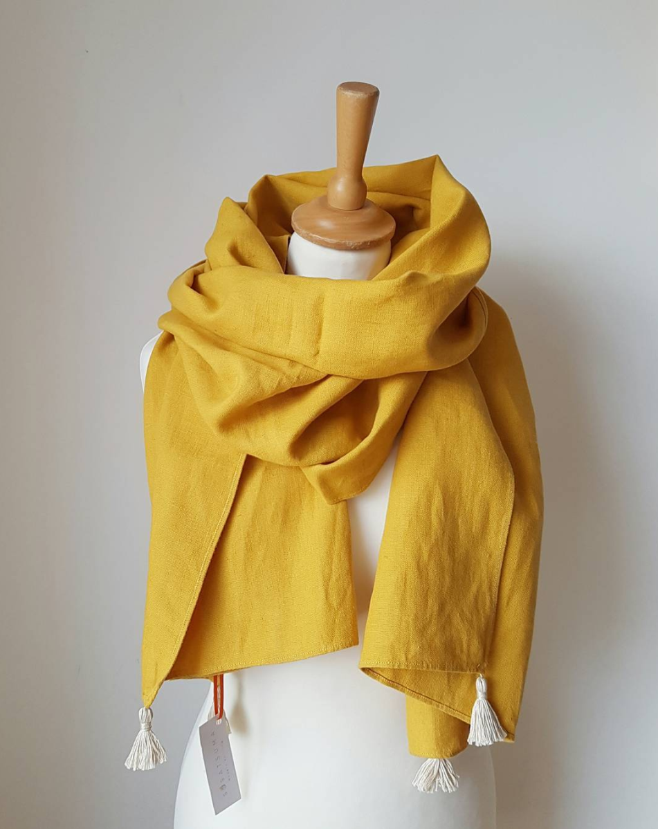 handmade linen scarf