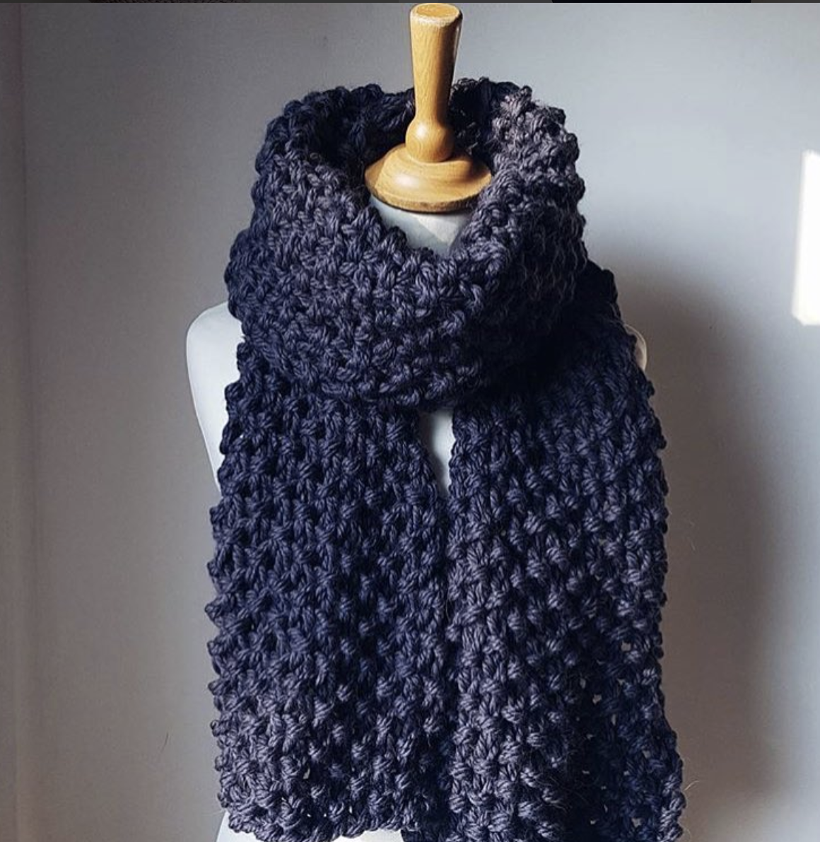 seed knitted scarf