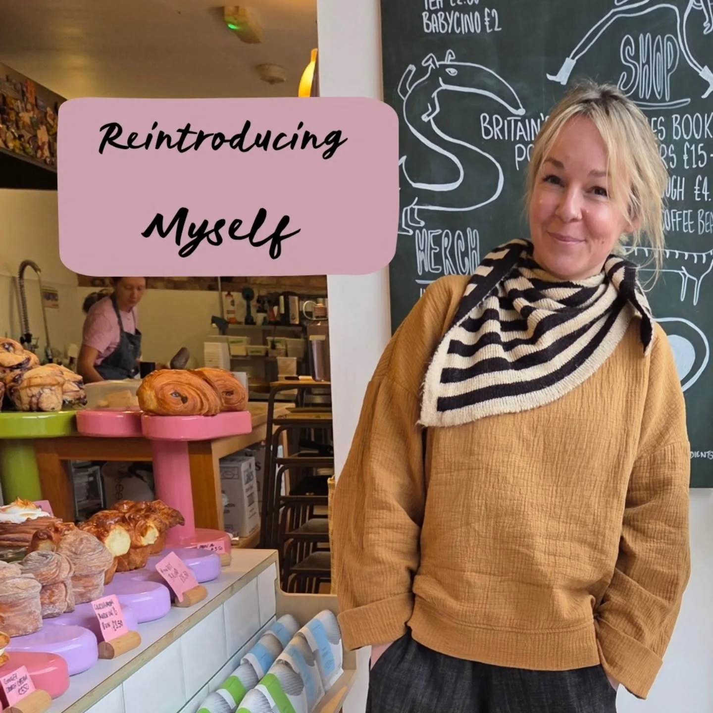 Incase you can't read the scribbly writing..

- Reintroducing myself

- my name is Clementine, Clem for short.
My mum read an article about Winston Churchills wife
Whilw she was pregnant.. That's how i became Clementine. I hate having my photo taken 