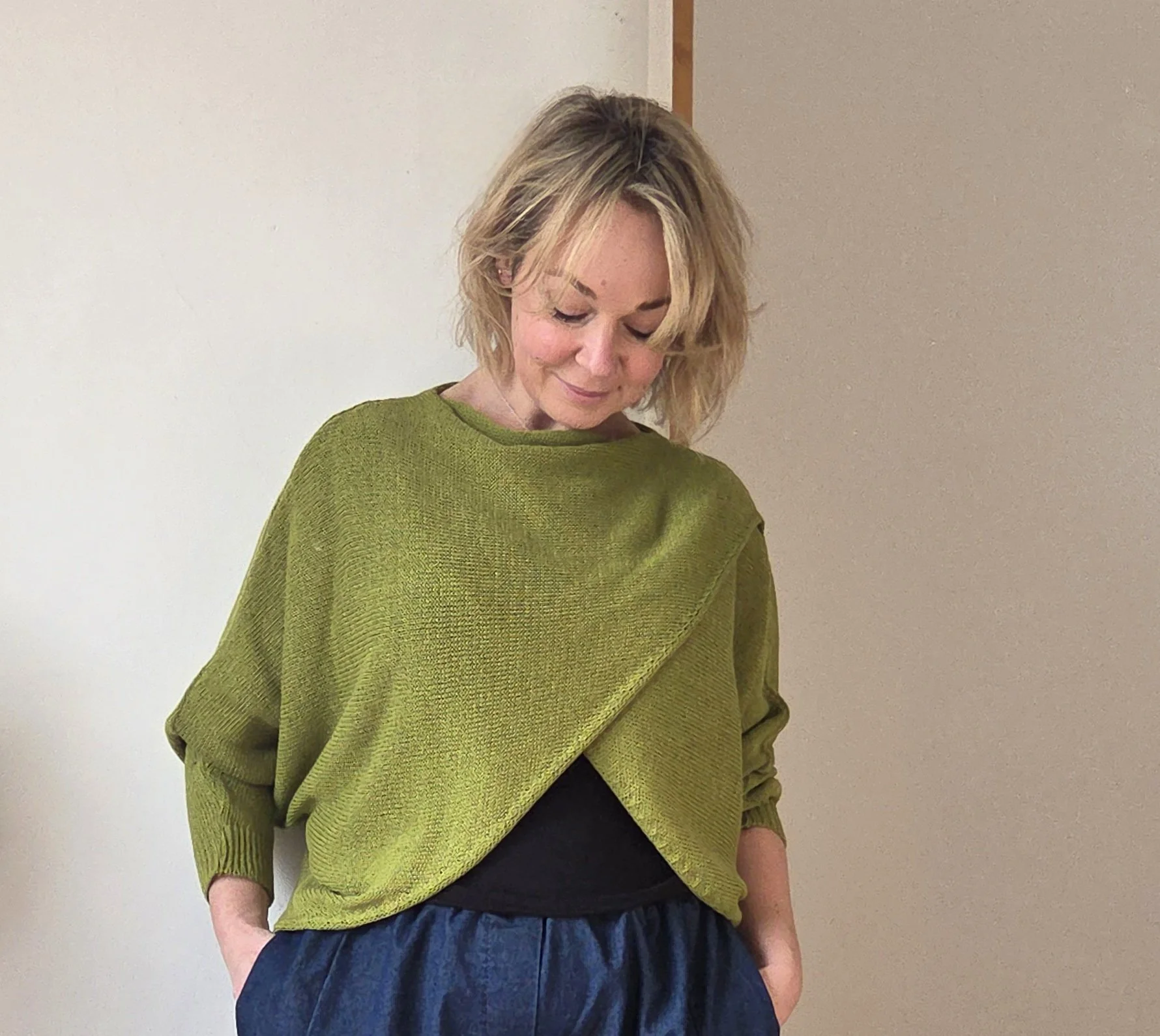 The Baby cross front jumper (cotton blend)