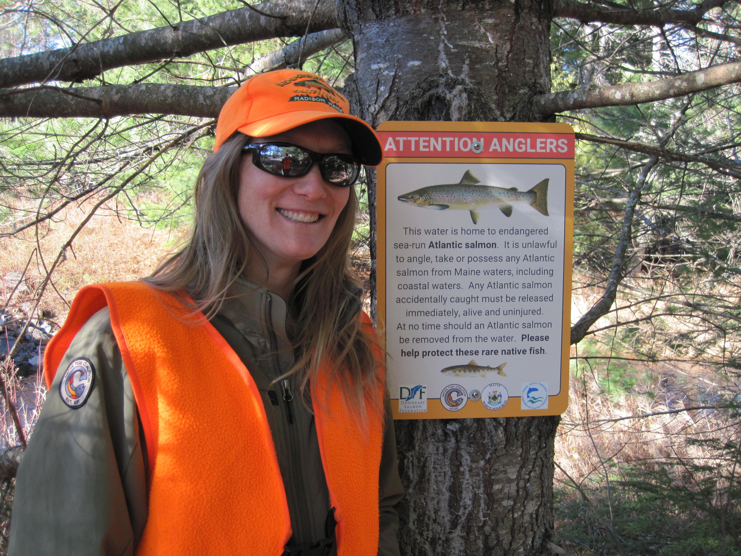Maine NFC Posts Atlantic Salmon Signs in Downeast Maine