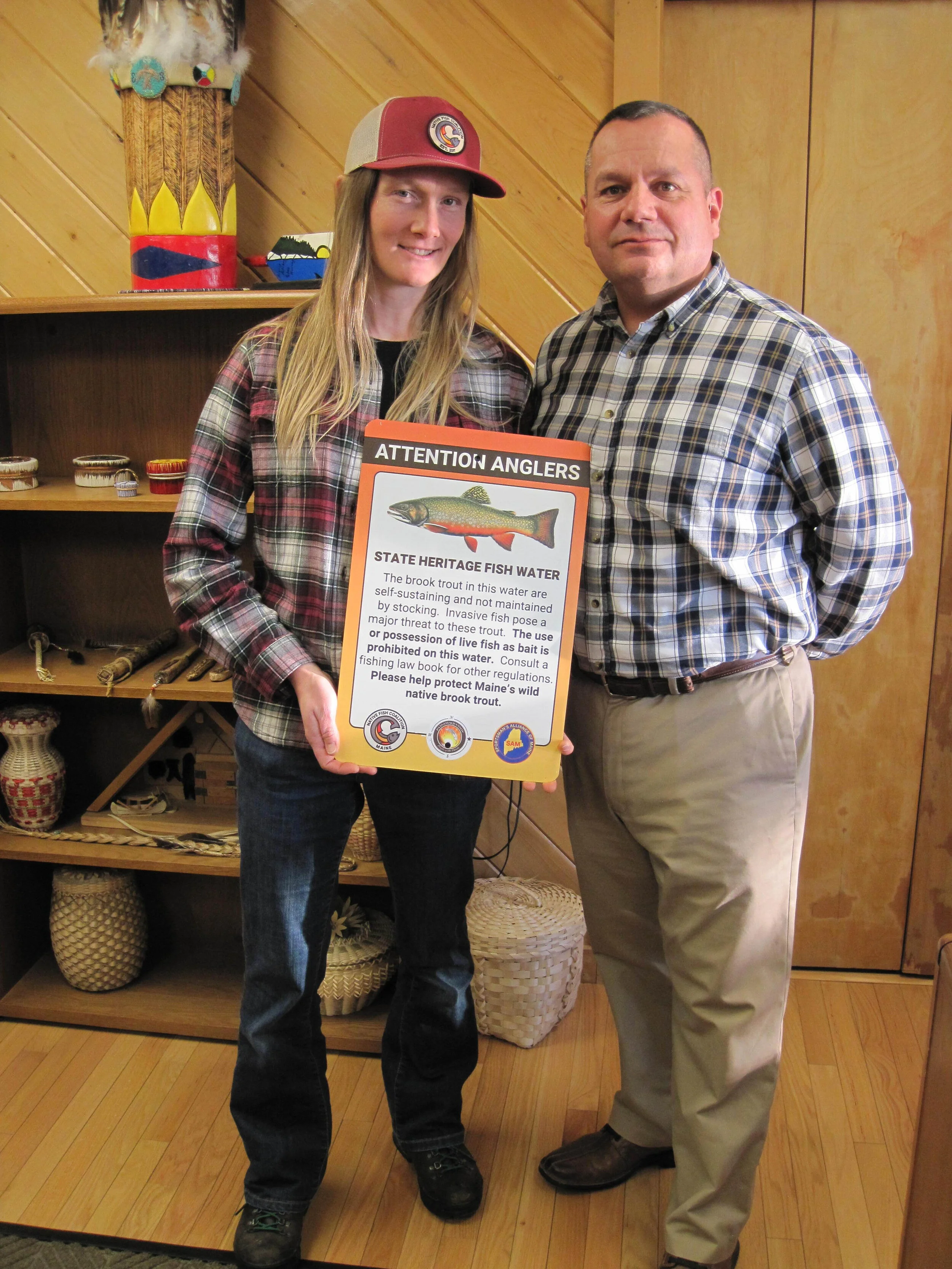 Maine NFC Delivers Custom State Heritage Fish Signs to Passamaquoddy Tribe