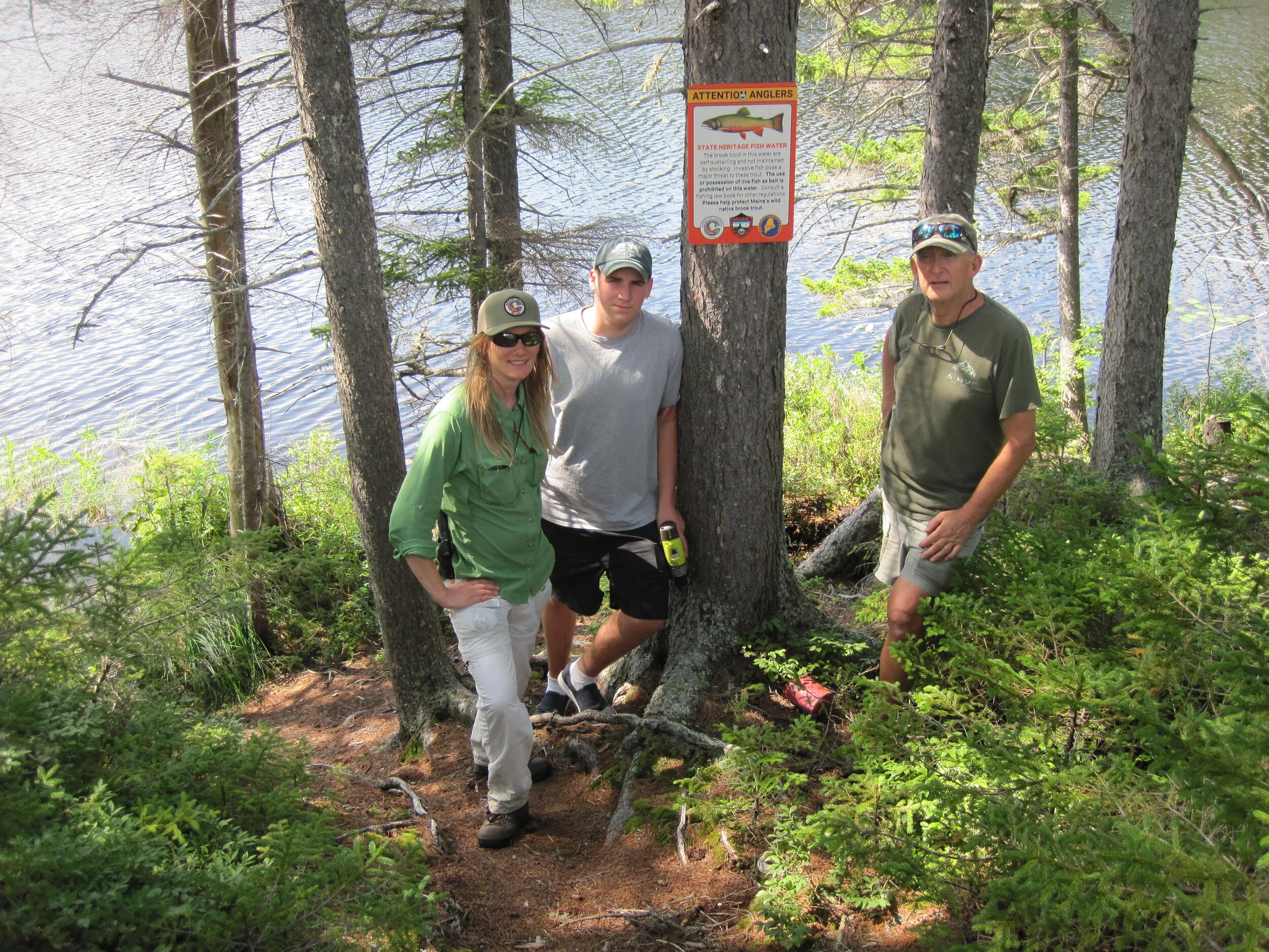 Volunteer Jerry Derosier (right) with protege Lincoln Kelley and Maine NFC Chair Emily Bastian