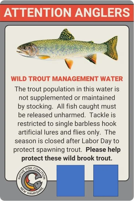 New Hampshire Fish &amp; Game Denies NFC Wild Trout Management Signs