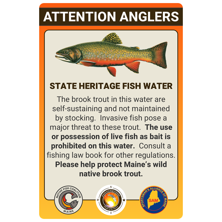 Maine Heritage Brook Trout Sign (Passamaquoddy)