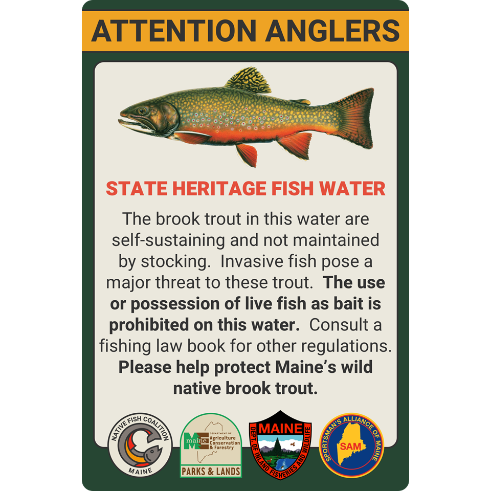 MAINE STATE HERITAGE FISH (STATE-OWNED LAND)