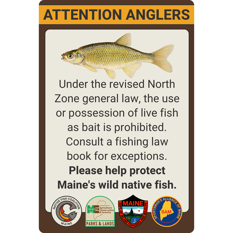 MAINE NO LIVE FISH AS BAIT (STATE-OWNED LAND - KIOSK)