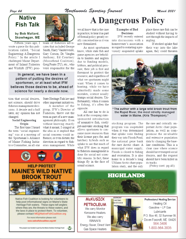 Social Engineering: [Still] A Dangerous Policy (Northwoods Sporting Journal)