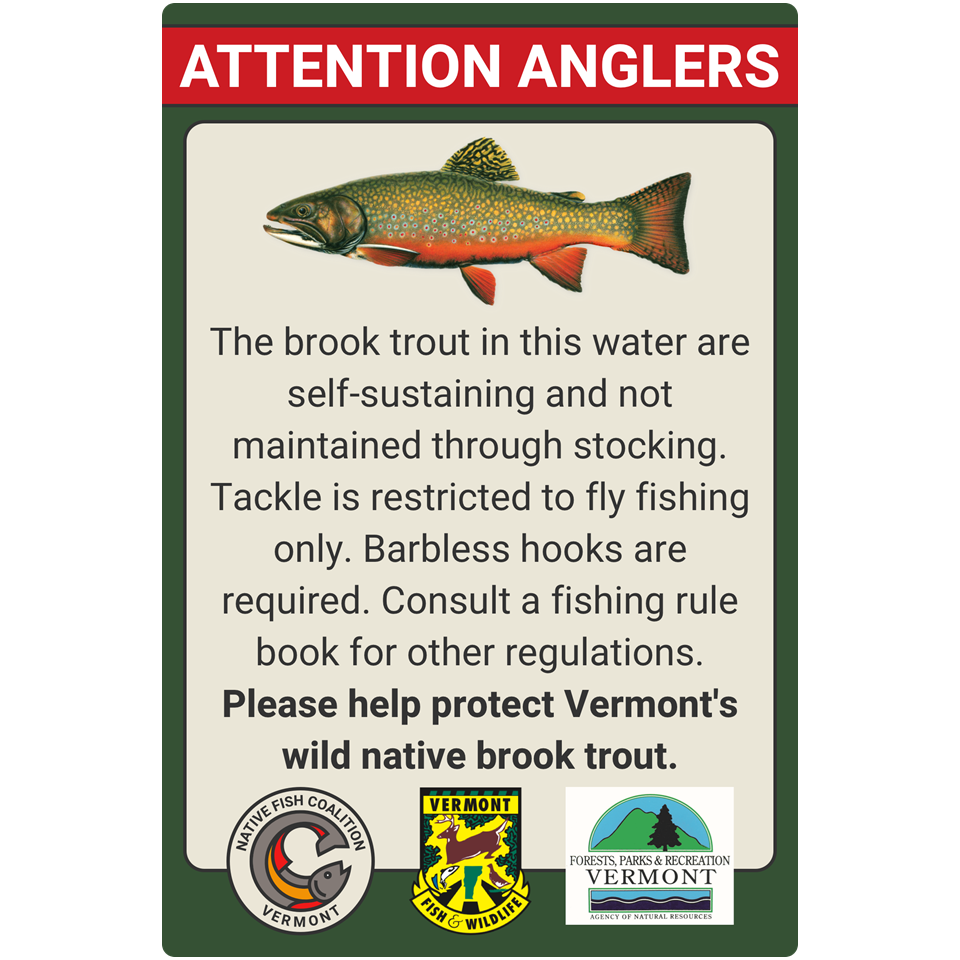 Vermont Fly Fishing Only Sign