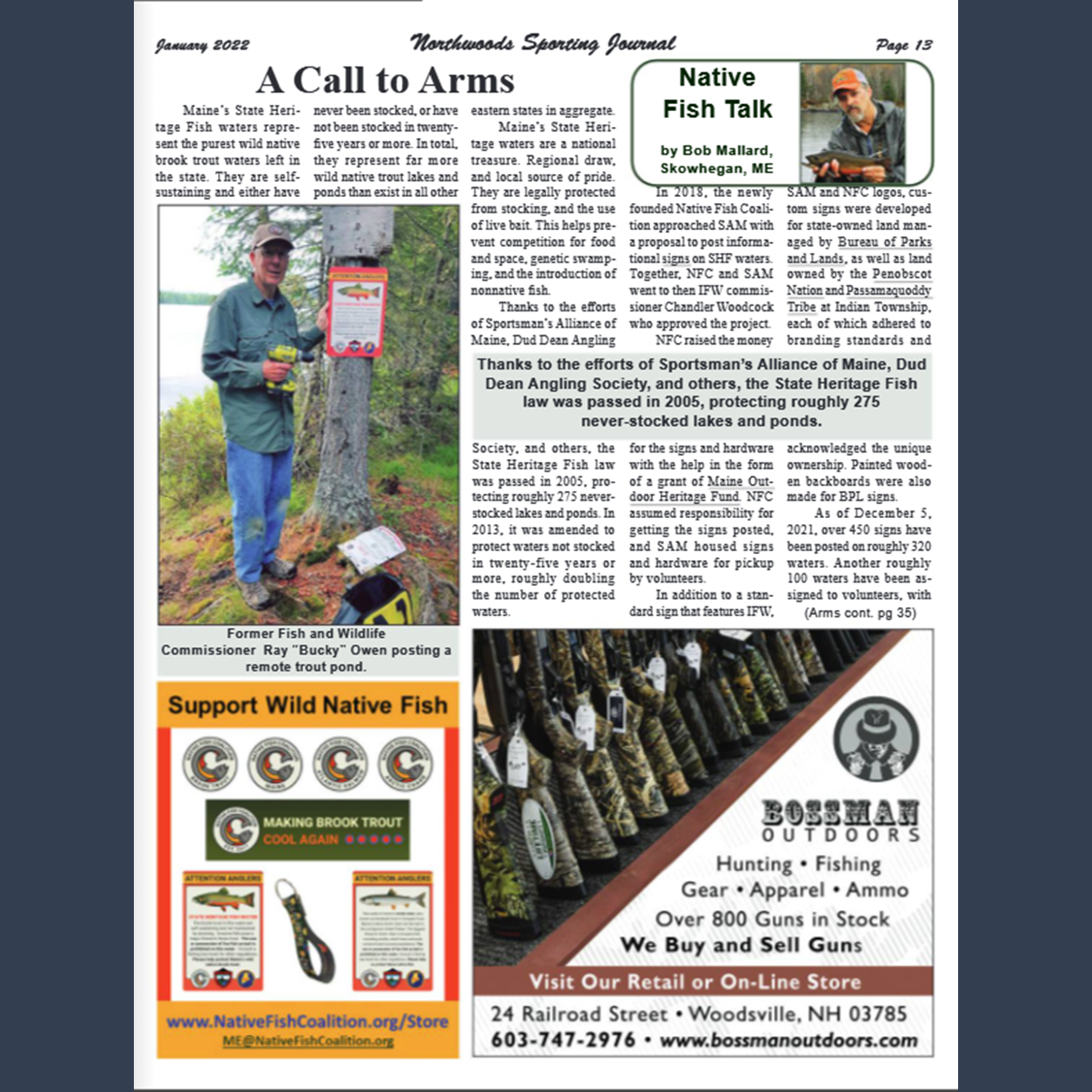 ME's State Heritage Fish Waters: A Call to Arms (Northwoods Sporting Journal)