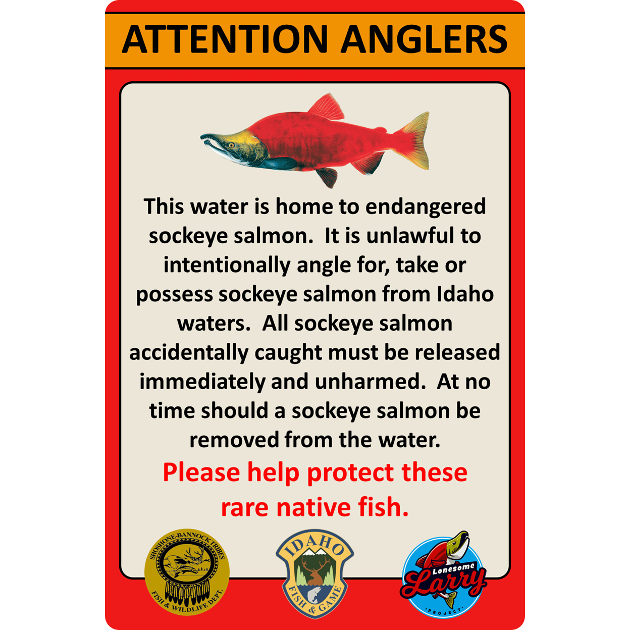 Idaho Middle Fork Salmon River Sockeye Sign (12x18)