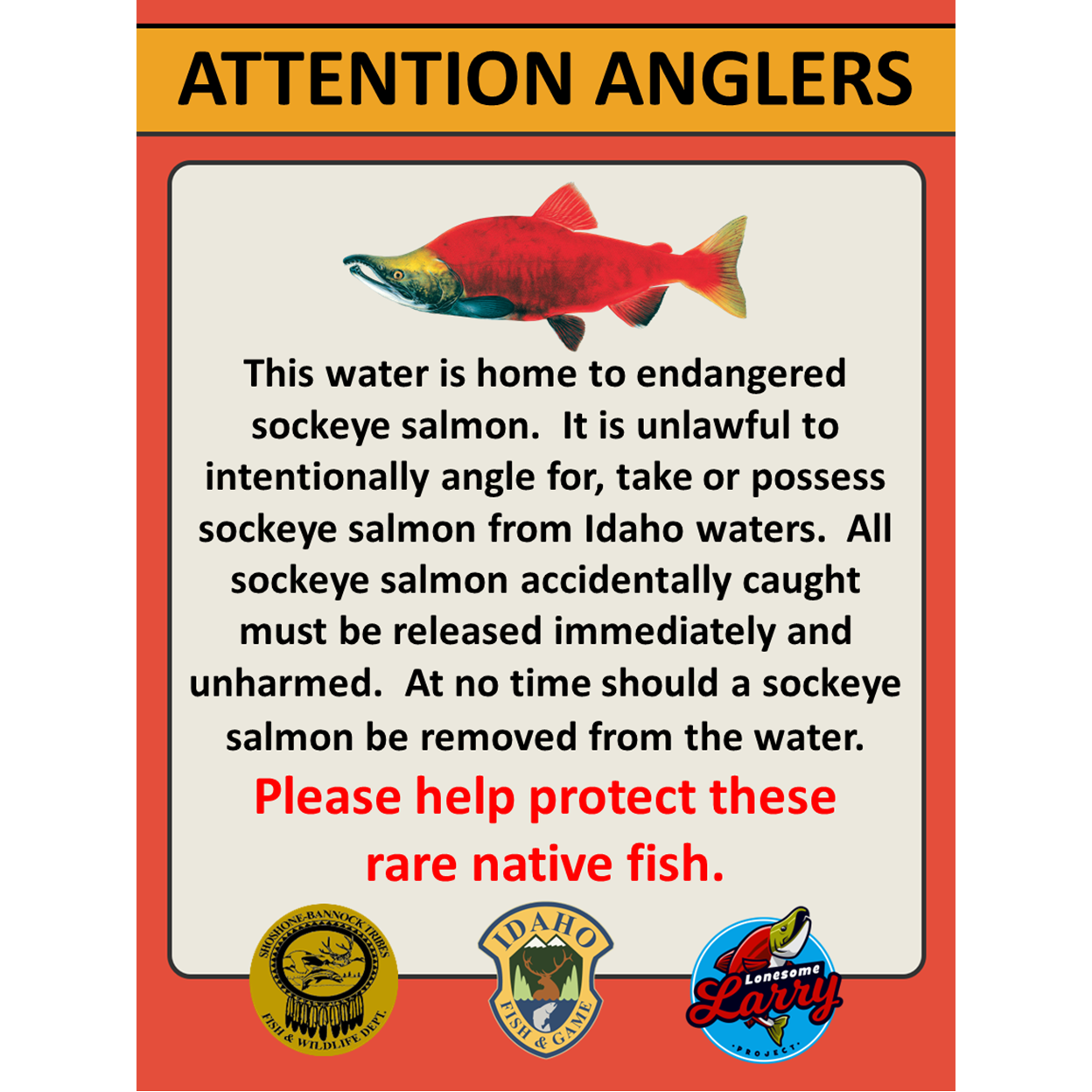 Idaho Middle Fork Salmon River Sockeye Sign (9x12)