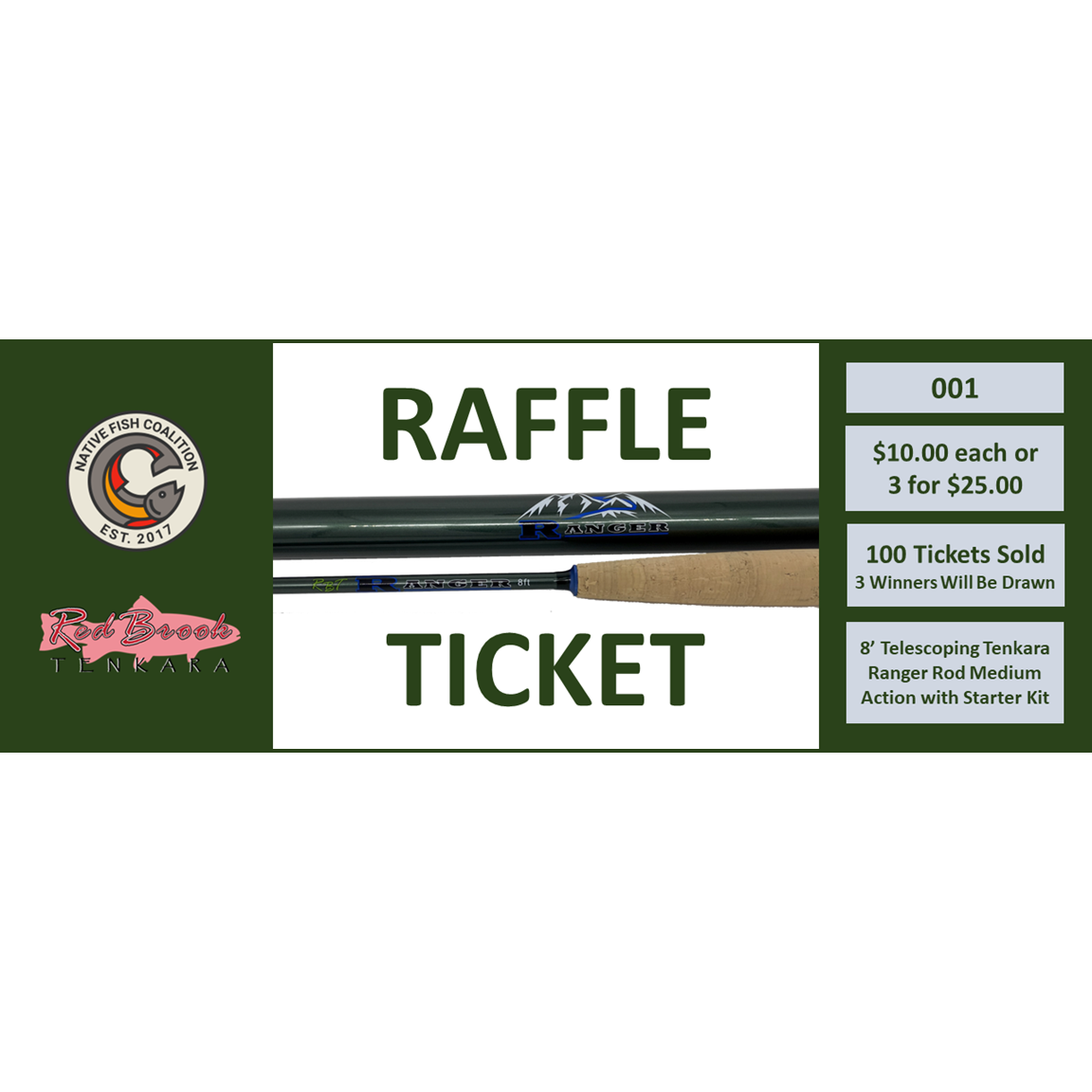 Raffle: Three Red Brook Tenkara Ranger Backcountry Starter Kits