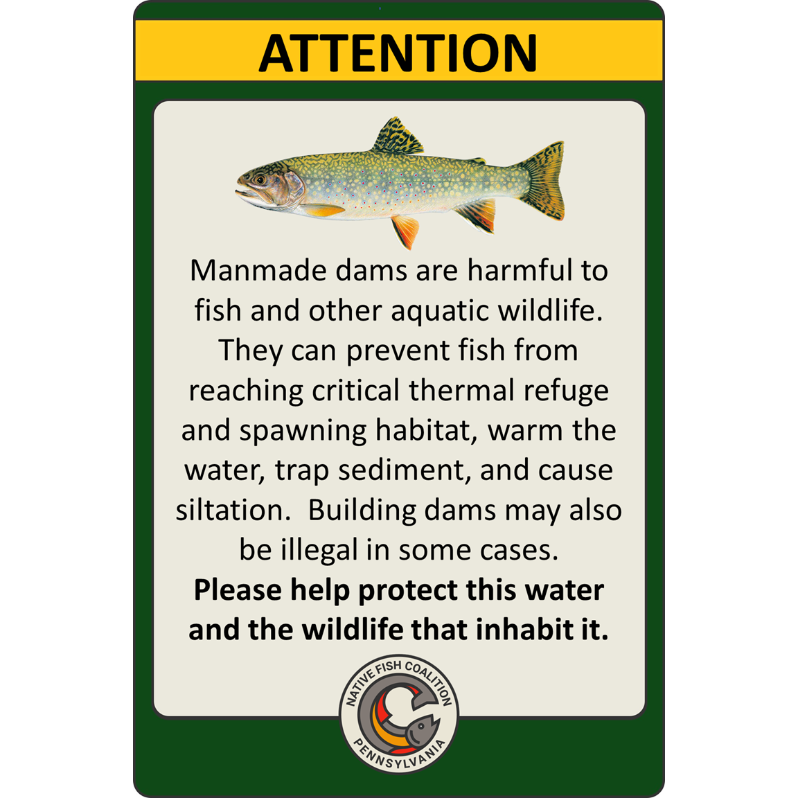 Pennsylvania Rock Dam Sign