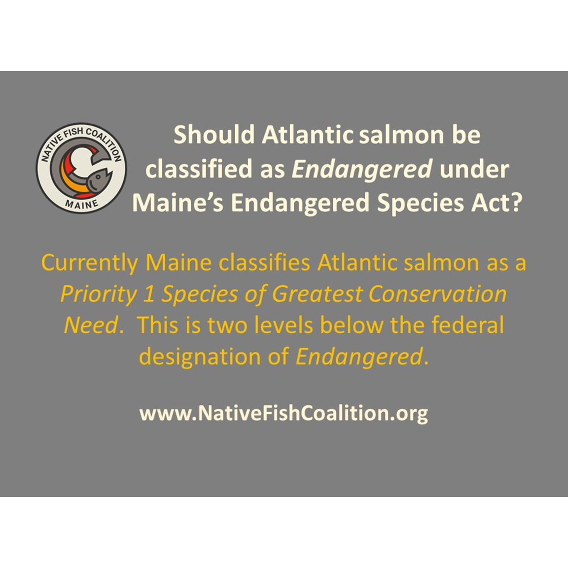 Maine Atlantic Salmon State Listing... 