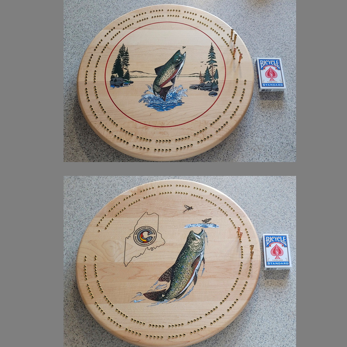 Raffle Reminder: Custom Brook trout Cribbage Boards...