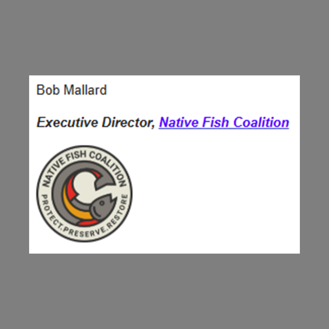 Board Member Email Signature