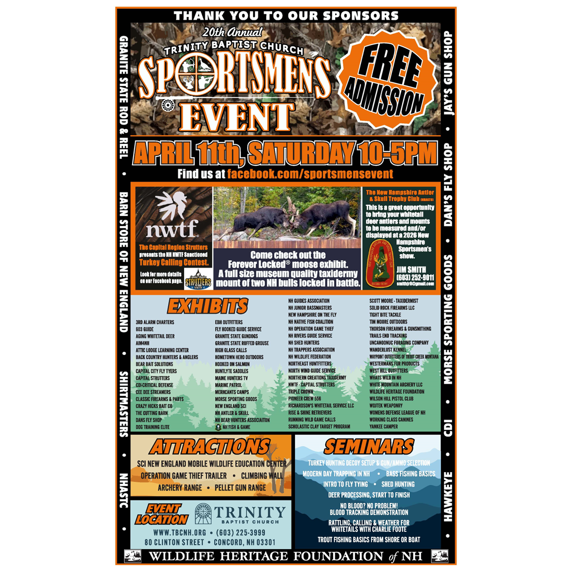 NFC Tabling at Trinity Baptist Church Sportsmen's Event in Concord, New Hampshire... 