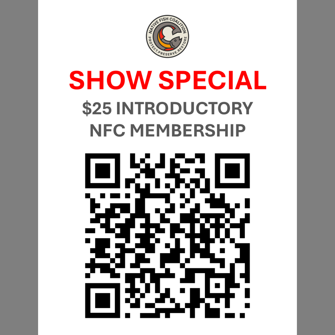NFC Show Special Membership Sheet with QR Codes for Downloading 