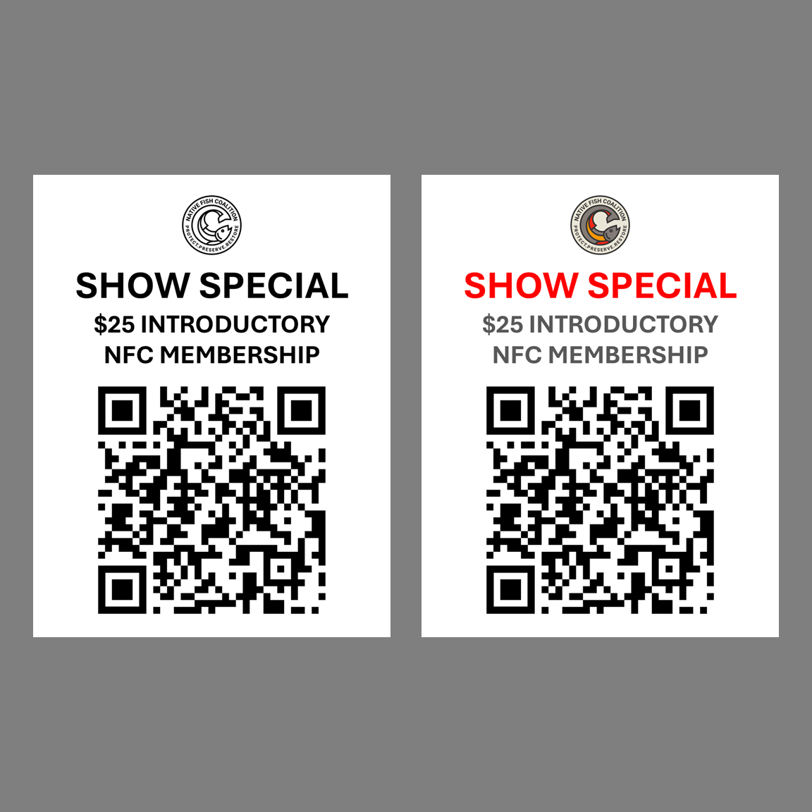 NFC Show Special Membership Sheet with QR Codes for Downloading 