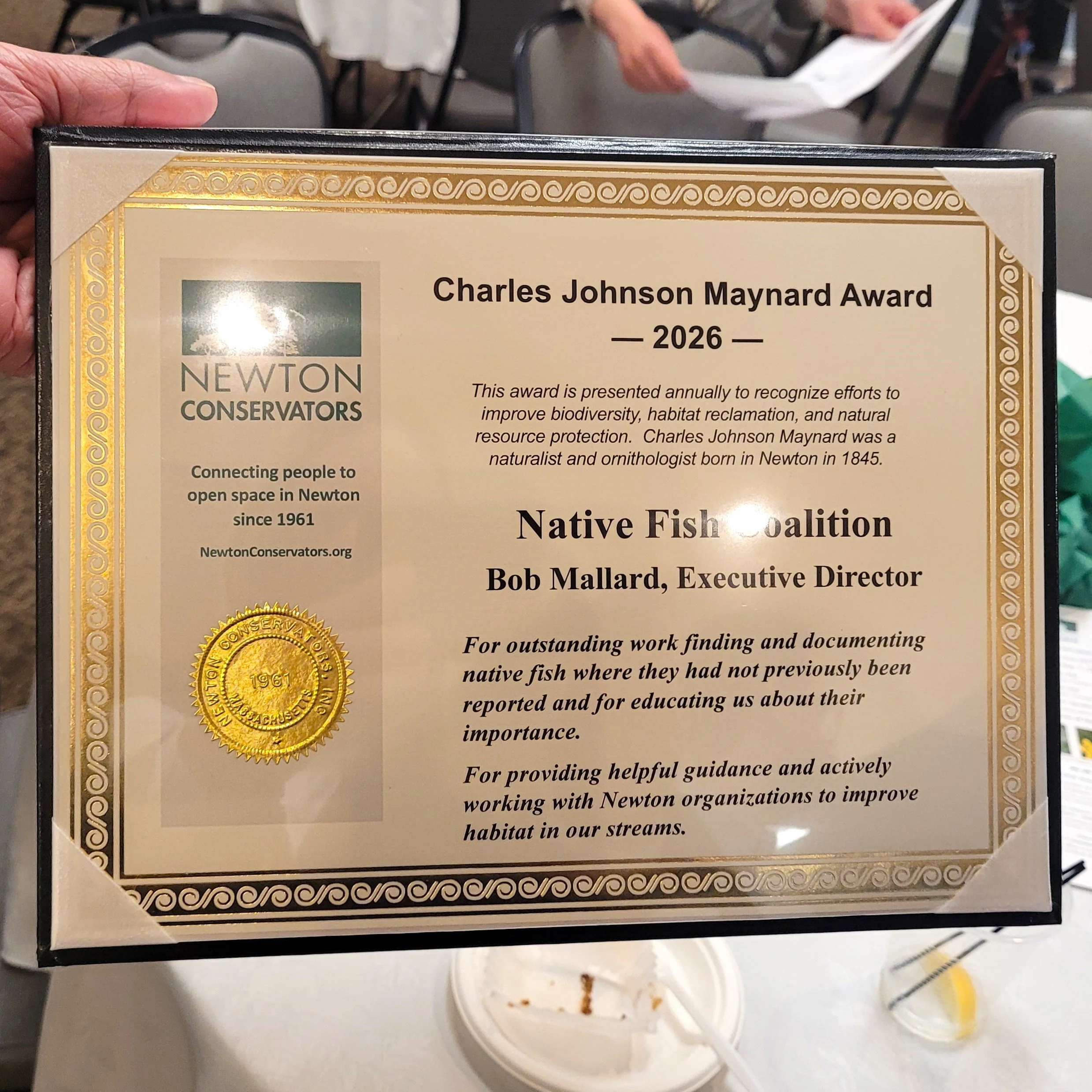 Massachusetts NFC Receives Conservation Award from Newton Conservators...