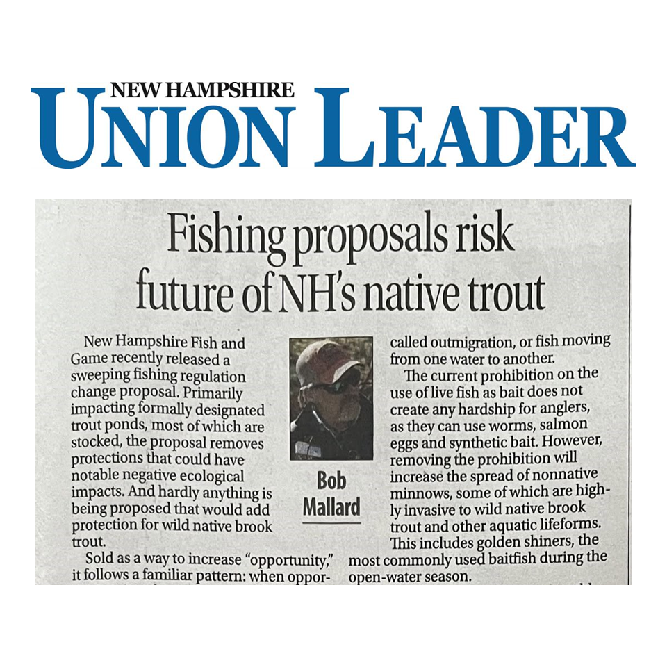 NFC Executive Director Bob Mallard talks Recent NH Fishing Regs Proposal with Union Leader...