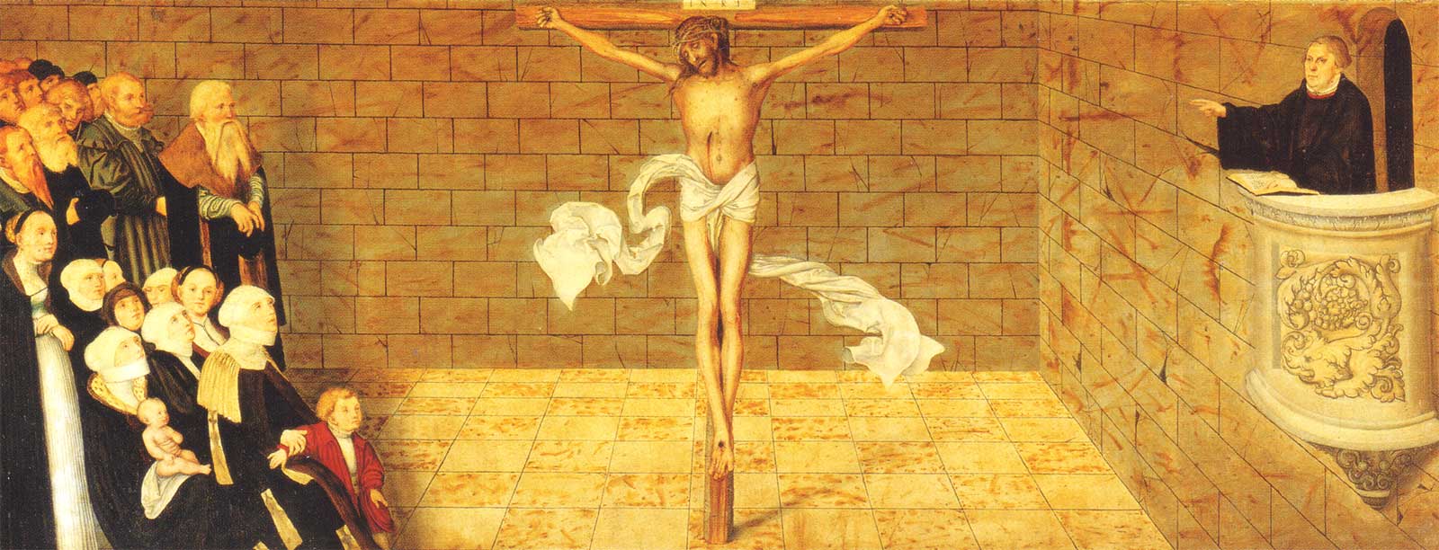 Lucas Cranach the Elder and it’s part of the Altar triptych at Marienskirche in Wittenberg