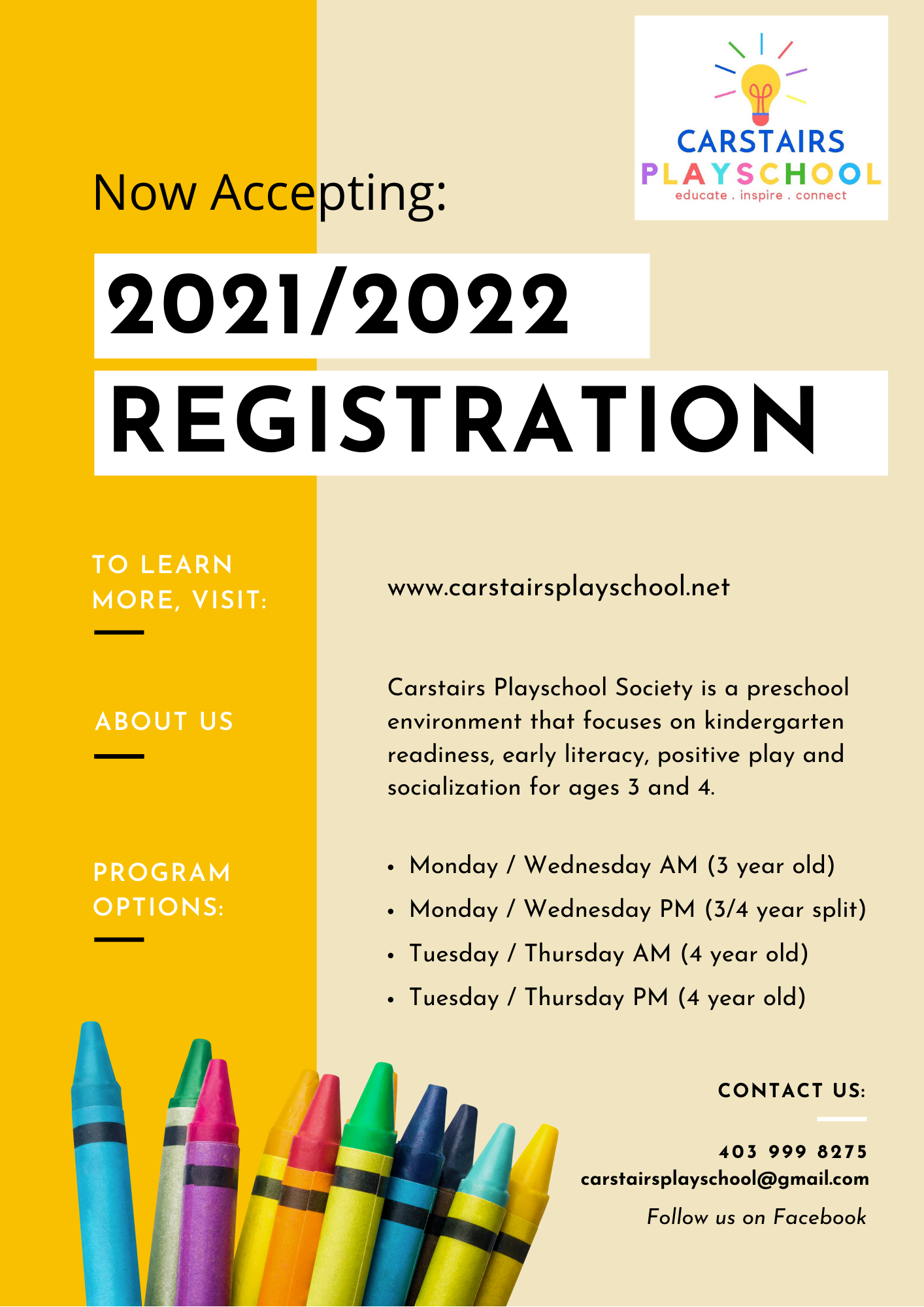Registration now open for the upcoming 2021/2022 school year ...