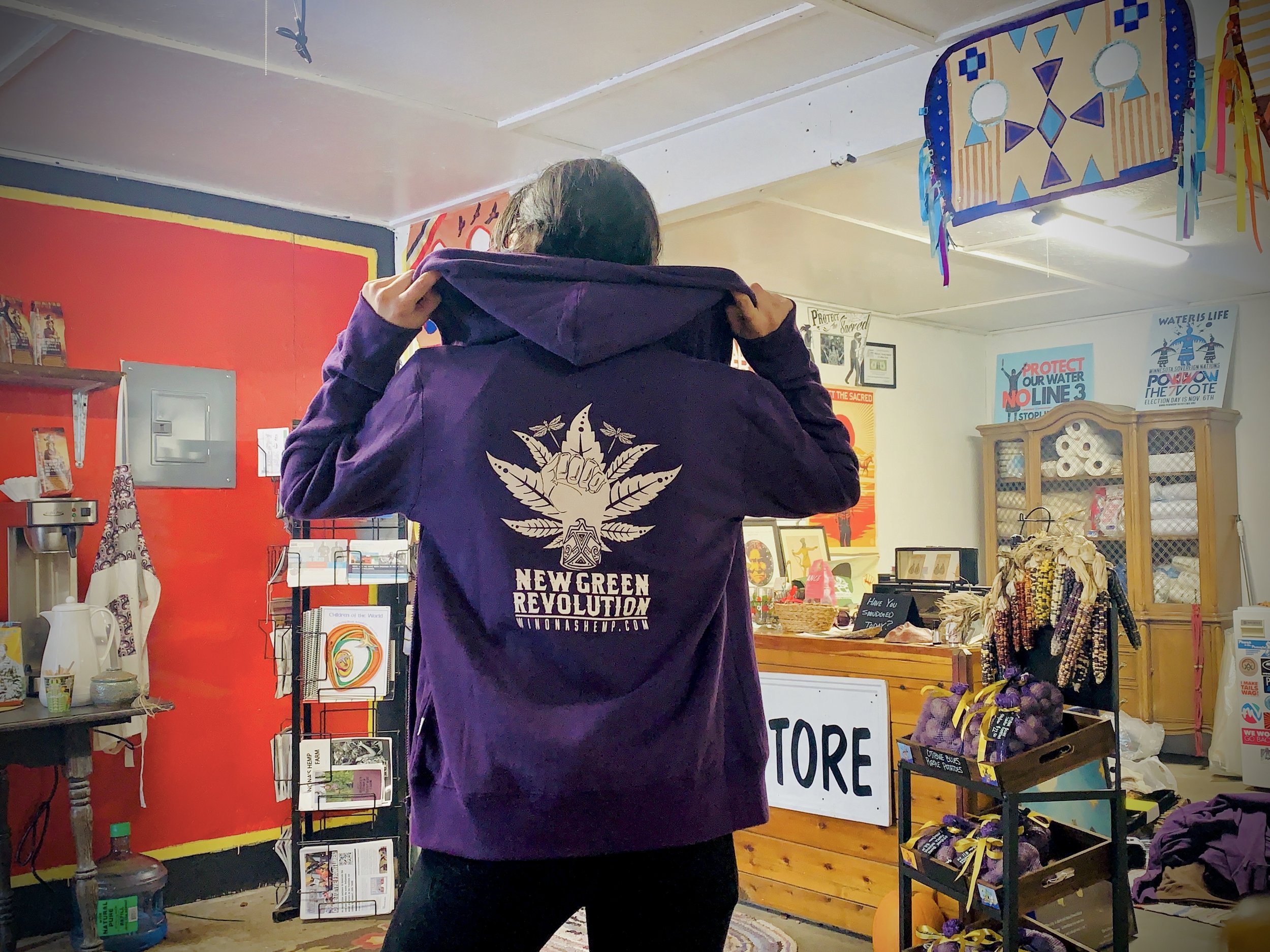 Plum colored Ladies Hemp Zip Up Hoodies are stylish and cool. We guarantee you will feel the difference when wearing our Hemp/Org Cotton fleece!
