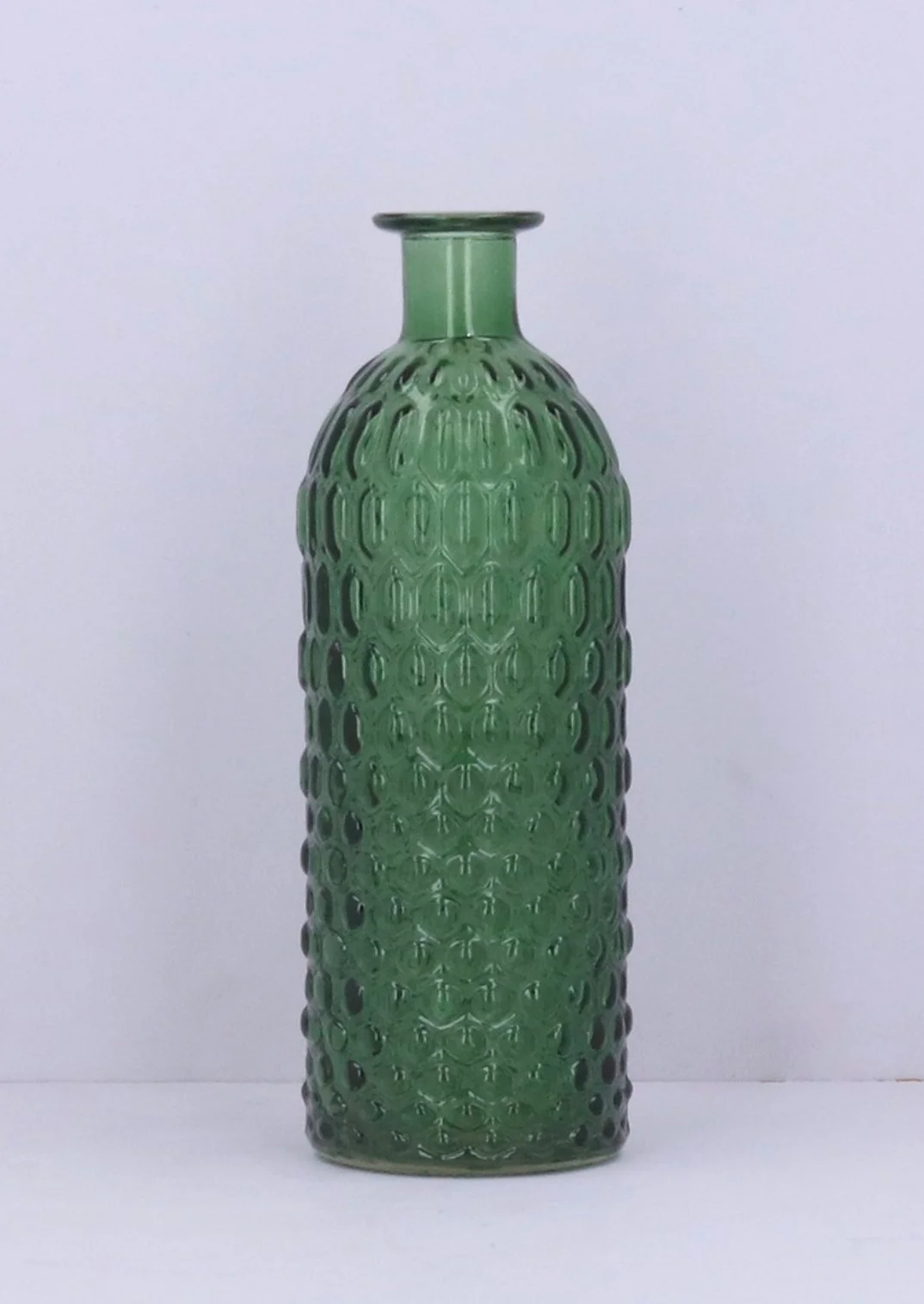 Green Honeycomb Glass Vase