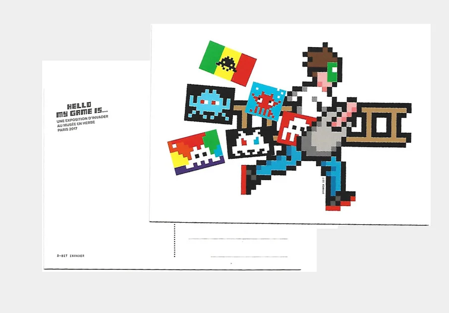 INVADER, '8-BIT' Postcard, 2017 — Wondermei